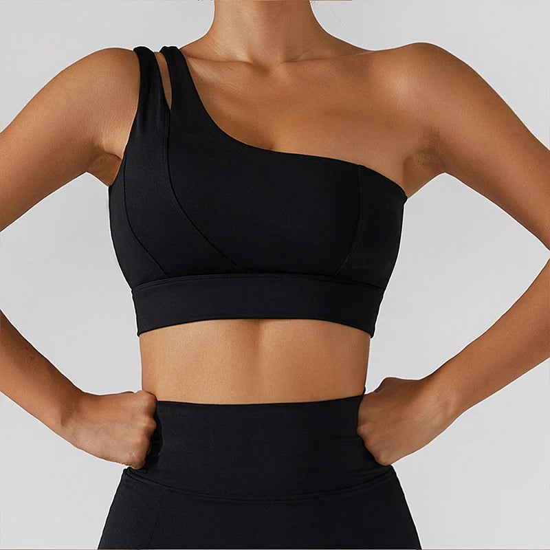 AMANDA TOP - ONE-SHOULDER SPORTS BRA