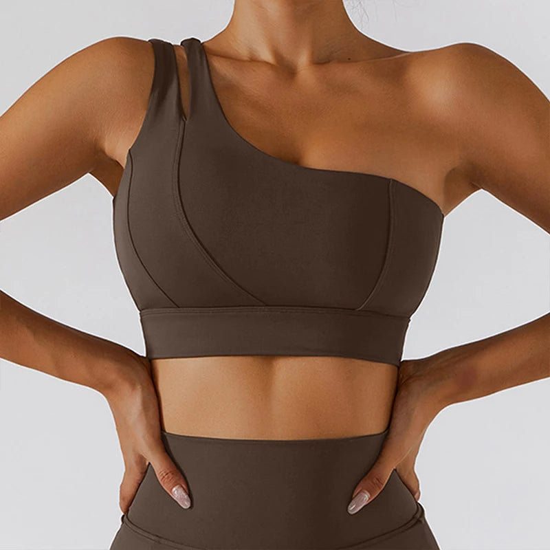 AMANDA TOP - ONE-SHOULDER SPORTS BRA