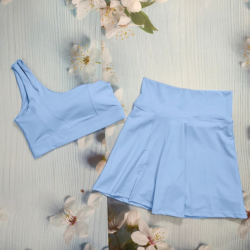 JULIETTE SET - One-Shoulder Crop Top & Skirt