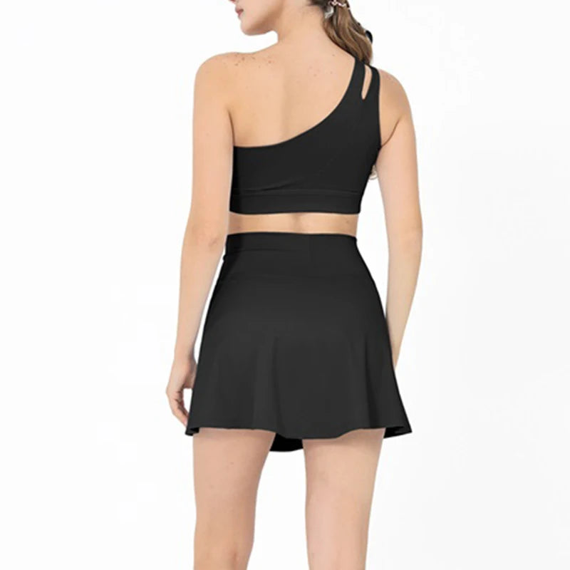 JULIETTE SET - One-Shoulder Crop Top & Skirt