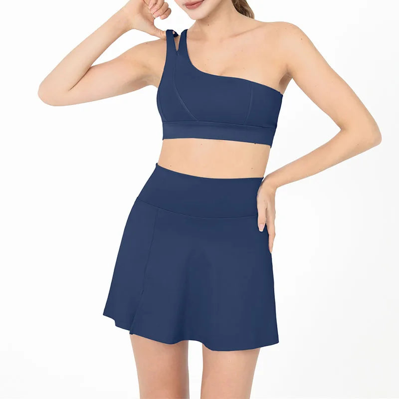 JULIETTE SET - One-Shoulder Crop Top & Skirt