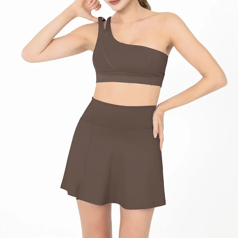 JULIETTE SET - One-Shoulder Crop Top & Skirt
