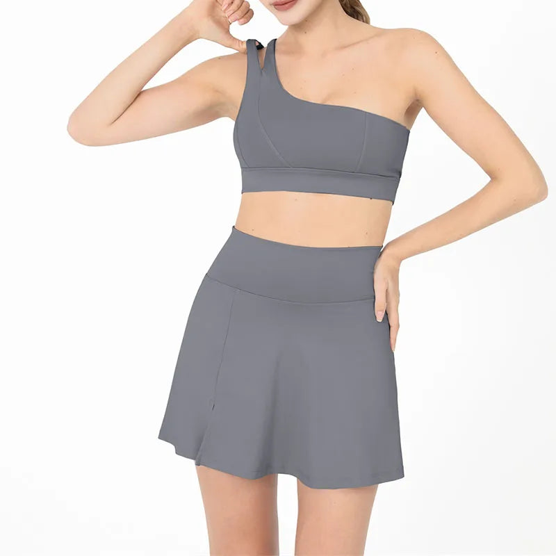 JULIETTE SET - One-Shoulder Crop Top & Skirt