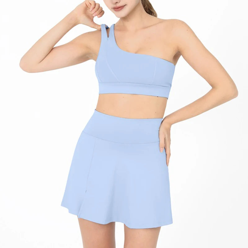 JULIETTE SET - One-Shoulder Crop Top & Skirt