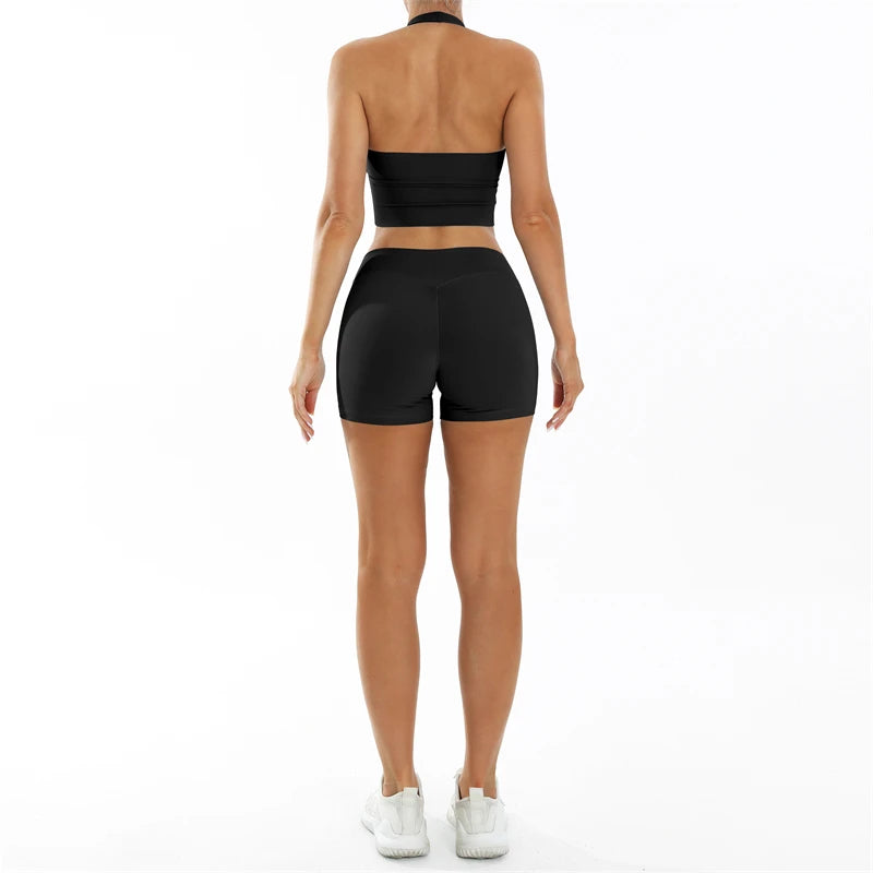 MAUD SET - Halter Bra & Scrunch Shorts