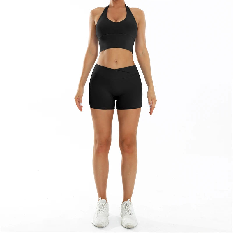 MAUD SET - Halter Bra & Scrunch Shorts