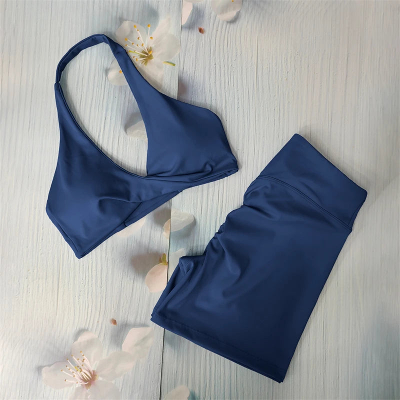 MICHELLE SET - Twist Halter Bra & Scrunch Shorts