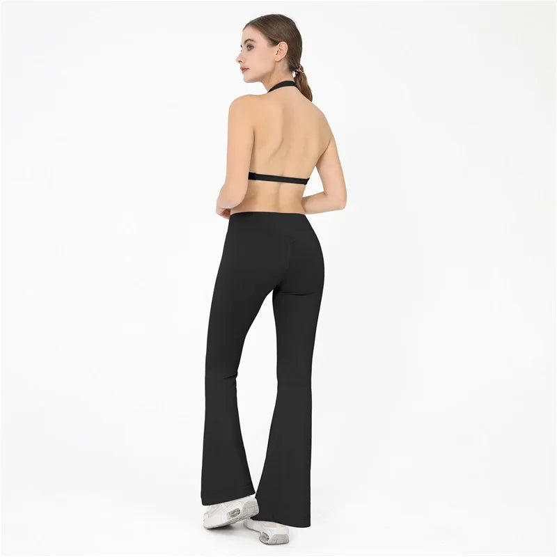 DANIELLE SET - BLACK Twist Halter Bra & Scrunch Leggings