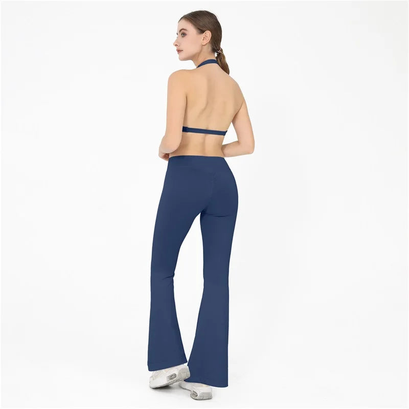 DANIELLE SET - NAVY Twist Halter Bra & Scrunch Leggings