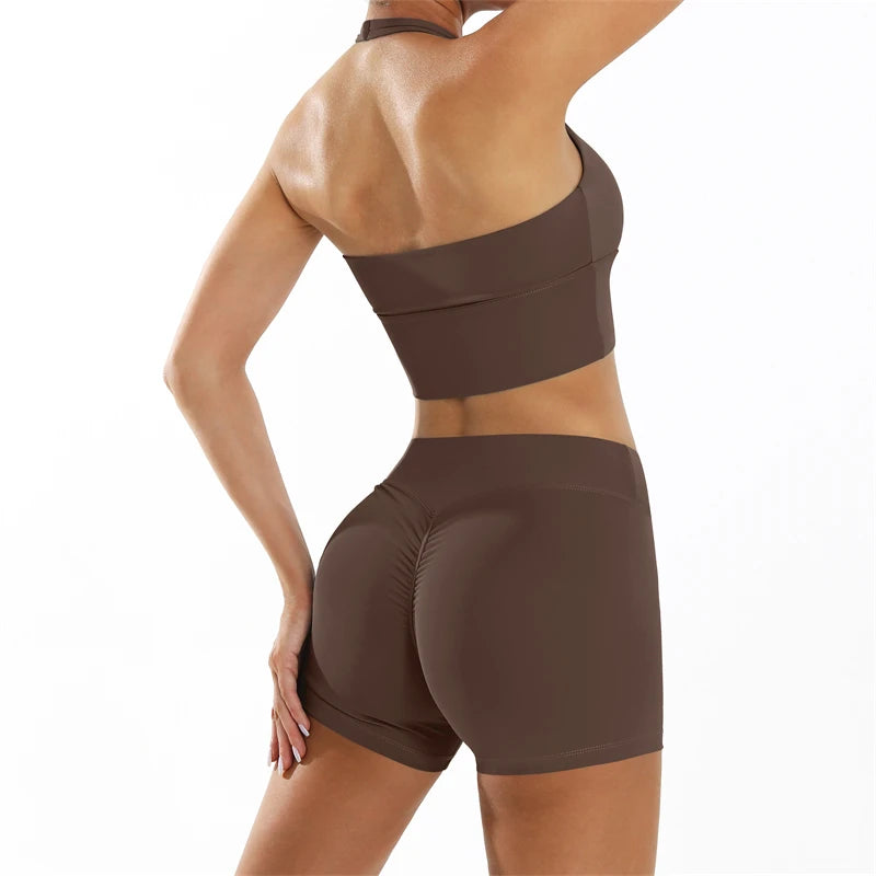 MAUD SET - Halter Bra & Scrunch Shorts