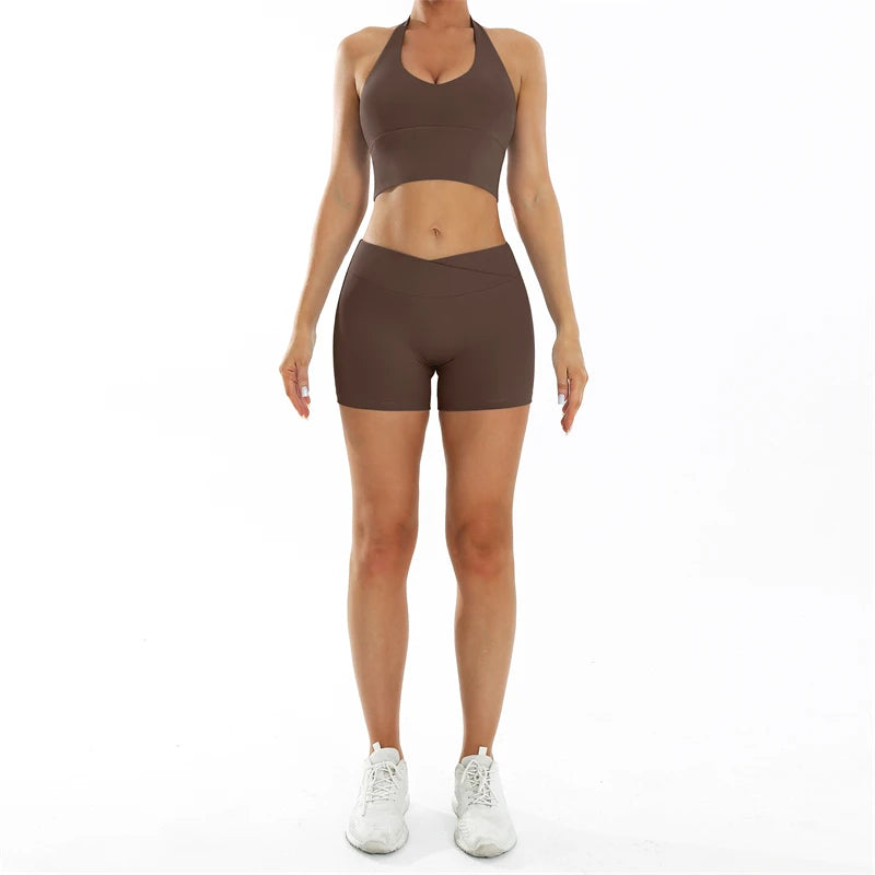MAUD SET - Halter Bra & Scrunch Shorts
