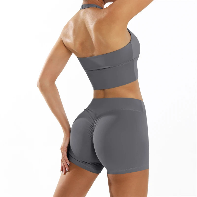 MAUD SET - Halter Bra & Scrunch Shorts