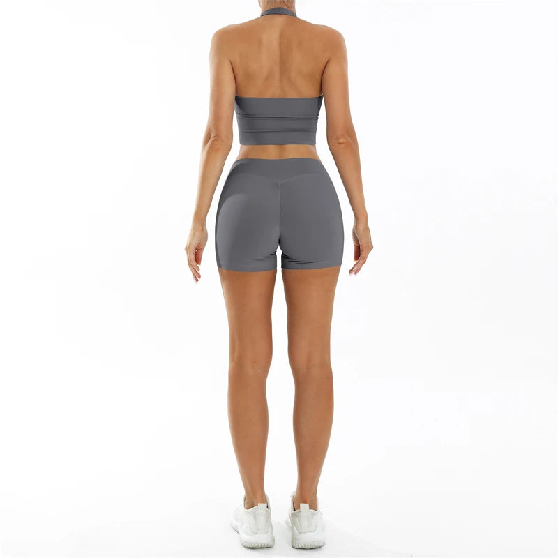 MAUD SET - Halter Bra & Scrunch Shorts