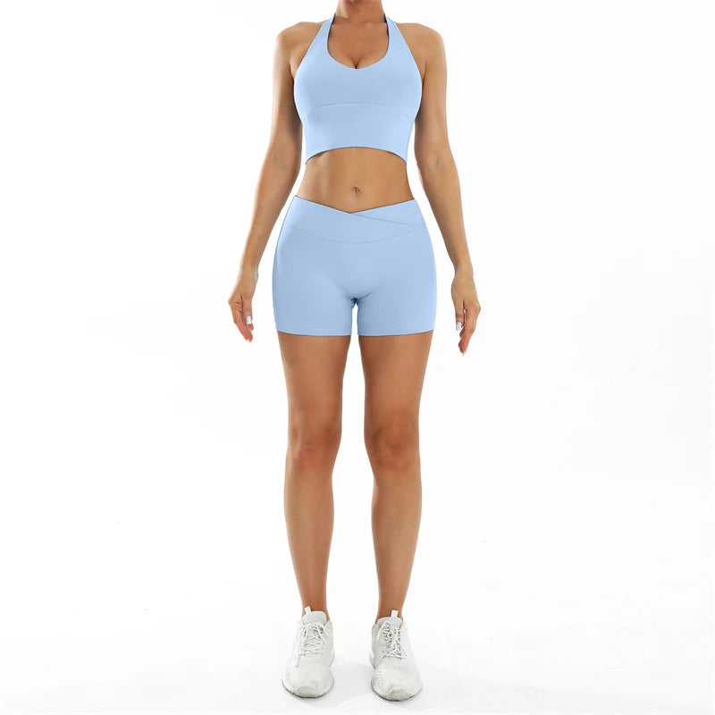 MAUD SET - Halter Bra & Scrunch Shorts