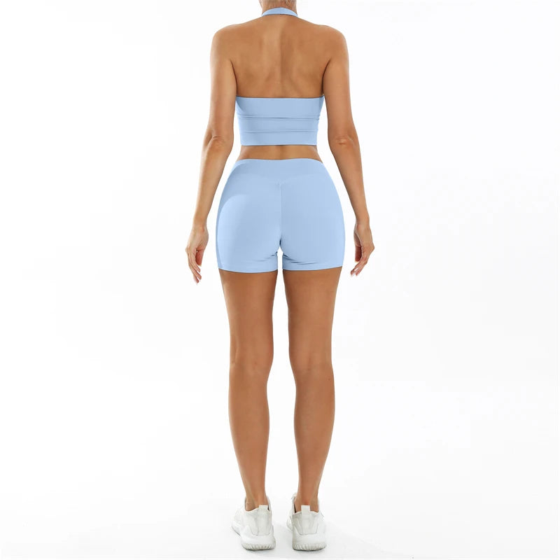 MAUD SET - Halter Bra & Scrunch Shorts