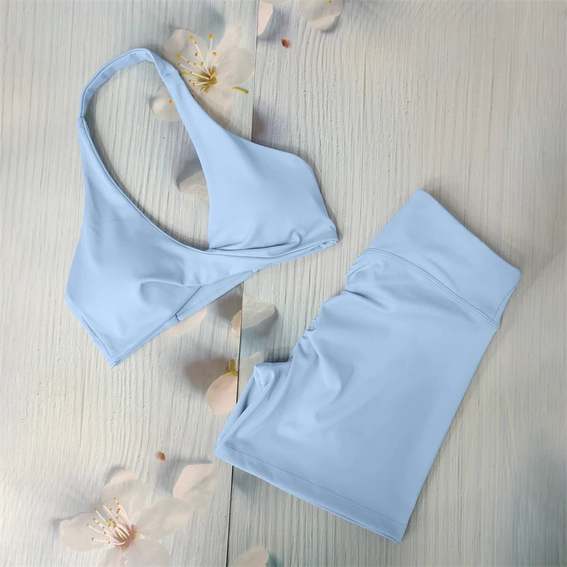 MICHELLE SET - Twist Halter Bra & Scrunch Shorts