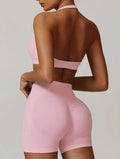 AMELIE SET - HALTER NECK SPORTS BRA & SEAMLESS SHORTS