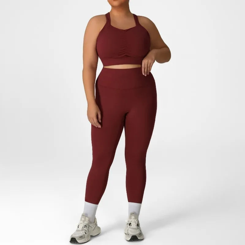 ANGELINE SET - HIGH STRETCH PLUS SIZE YOGA & FITNESS SUIT
