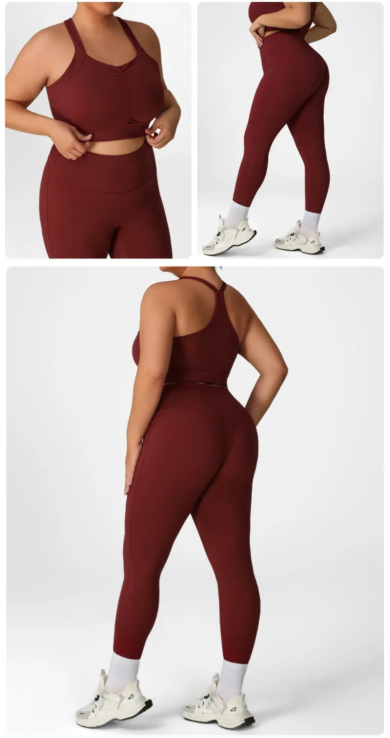 ANGELINE SET - HIGH STRETCH PLUS SIZE YOGA & FITNESS SUIT