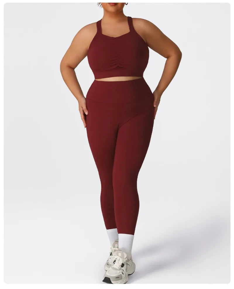 ANGELINE SET - HIGH STRETCH PLUS SIZE YOGA & FITNESS SUIT