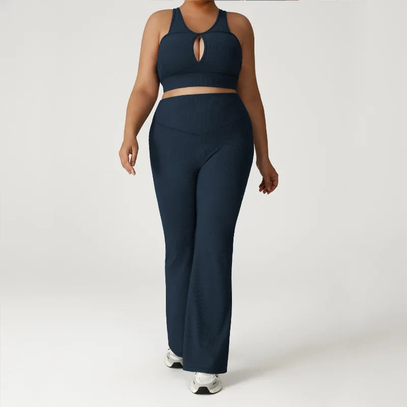 CONNIE SET - HIGH WAIST PLUS SIZE COMPRESSION FITNESS SUIT