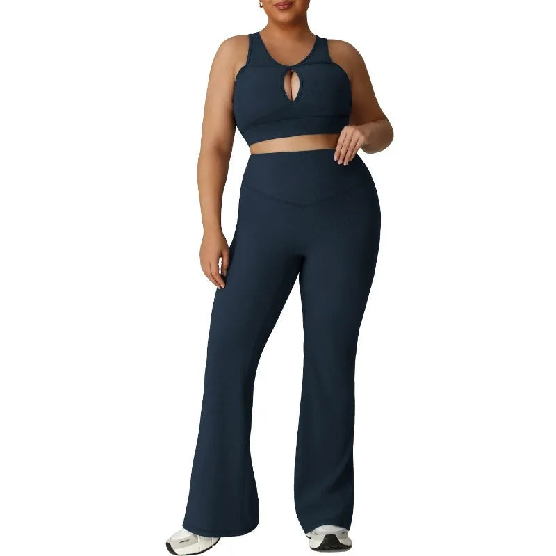 CONNIE SET - HIGH WAIST PLUS SIZE COMPRESSION FITNESS SUIT
