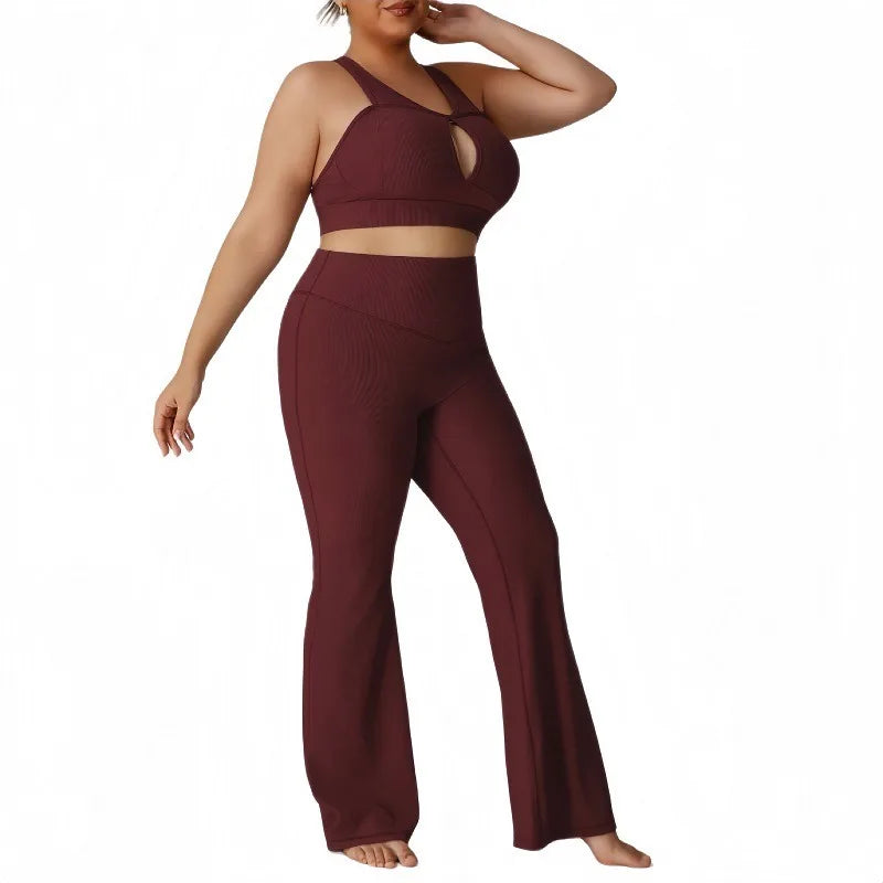 CONNIE SET - HIGH WAIST PLUS SIZE COMPRESSION FITNESS SUIT