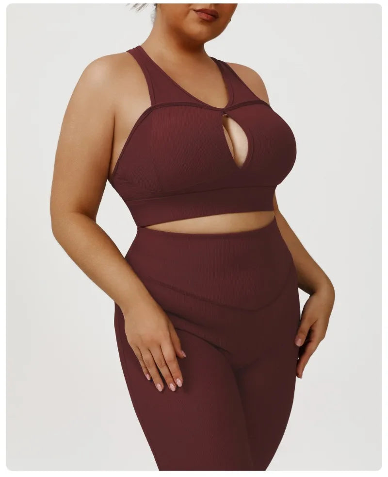 CONNIE SET - HIGH WAIST PLUS SIZE COMPRESSION FITNESS SUIT